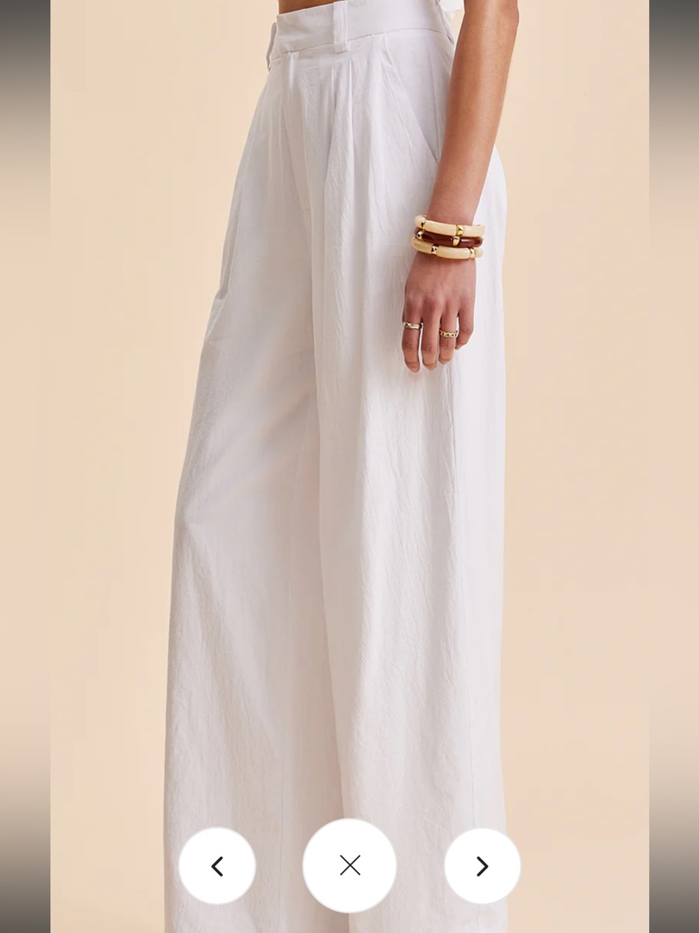 Commense Crisp White Wide-Leg Trousers